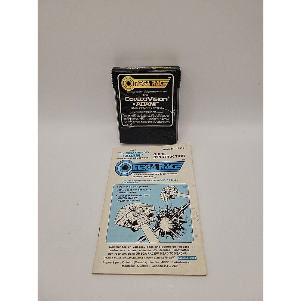 Omega Race With Manual ColecoVision Game Coleco - Tested Works
